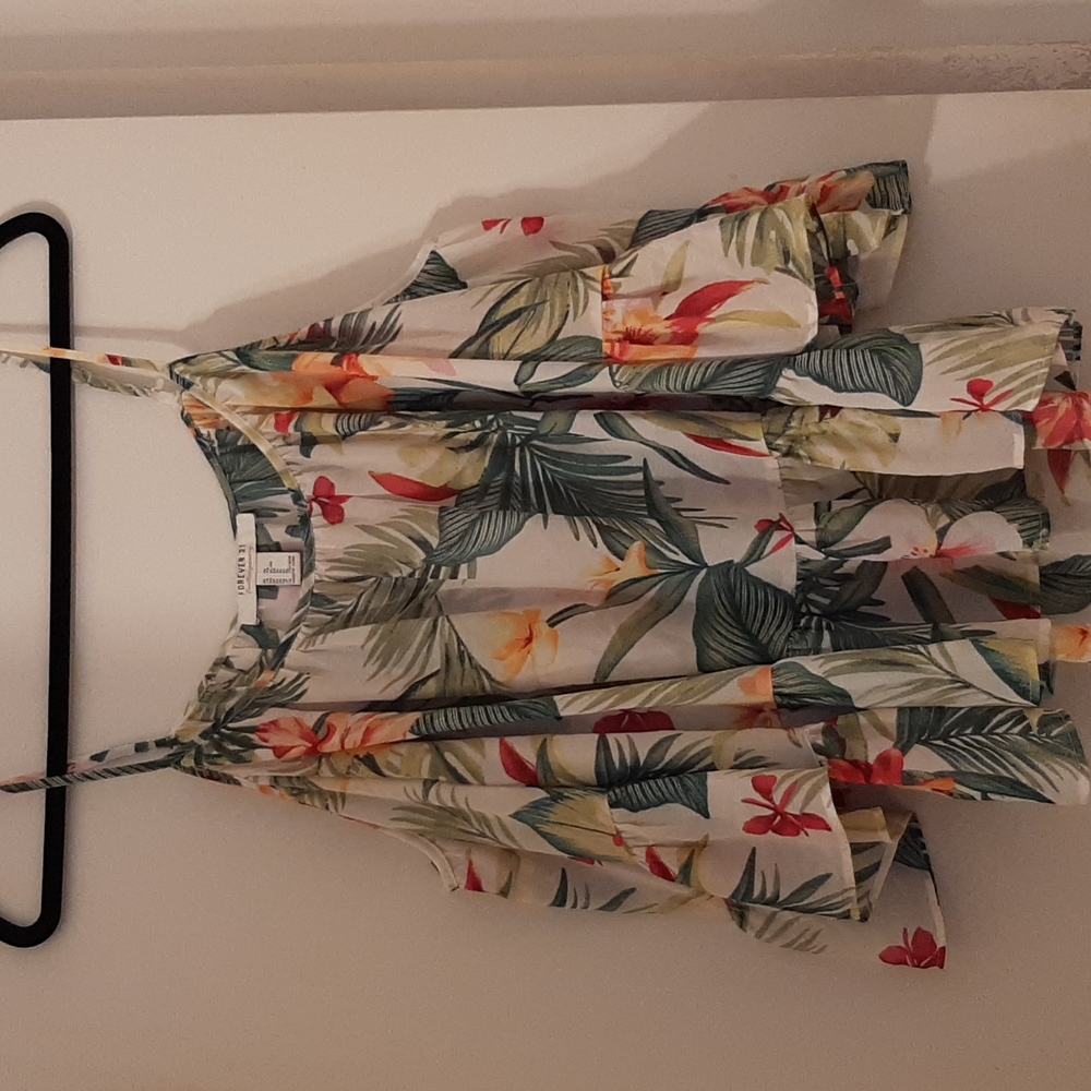Forever 21 Cold Shoulder Floral Blouse